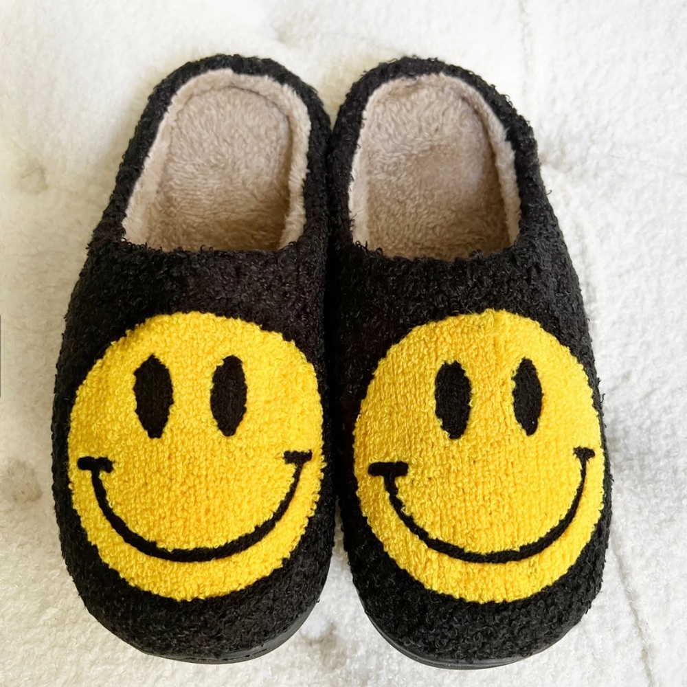Happy Face Slippers -  New sizes 7, 8, 9